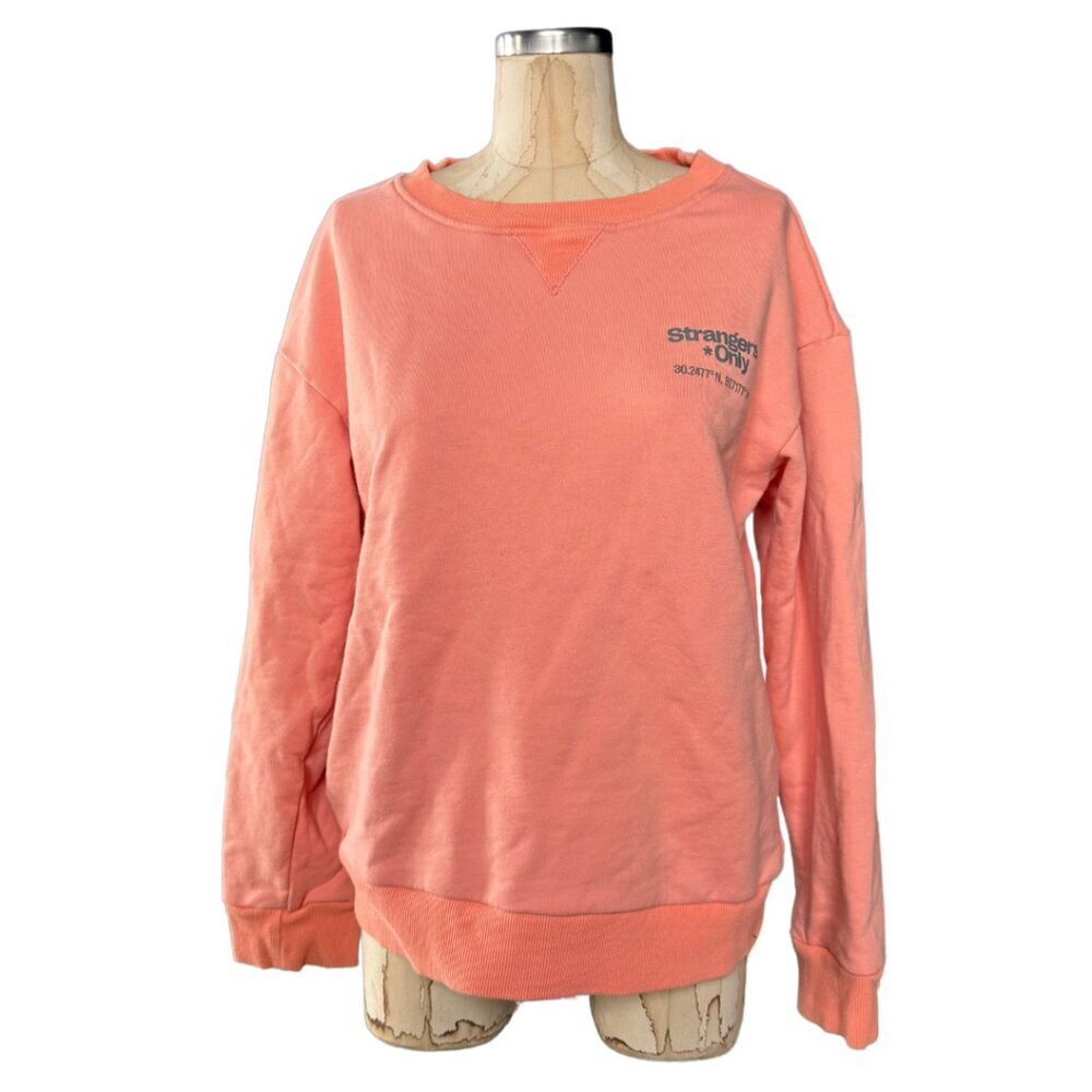 Strangers Only Pop-Orange Sup Club Crewneck Sweatshirt Unisex Size Medium